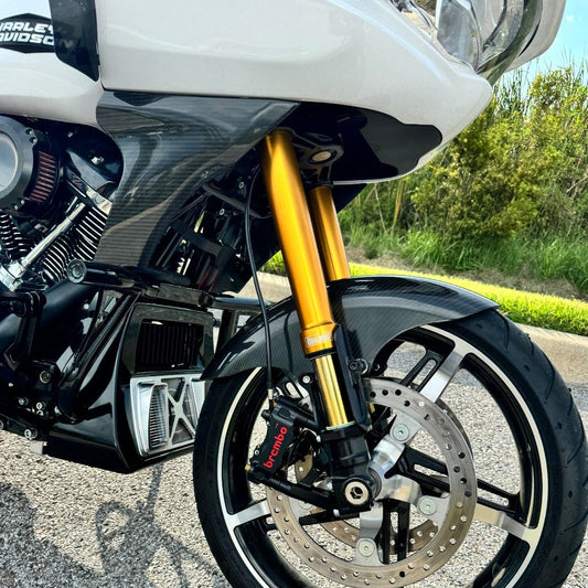 AISKA Real 3K Dry Carbon Fiber Motorcycle Side Fairing Spoiler Chin Cover for Harley Softail Low Rider S ST FXLRST 2022-2024