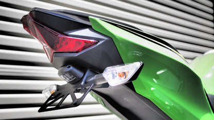 AISKA 3K Dry Carbon Fiber Motorcycle Rear Fender Eliminator License Plate Signal Holder Bracket for Kawasaki Ninja 400 2018-2024