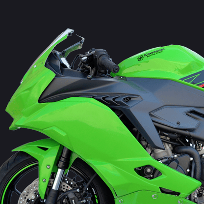 AISKA 100% 3K Dry Carbon Fiber Motorcycle Accessories Front Upper Side Spoiler Panel Fairing for Kawasaki Ninja 400 2018-2024