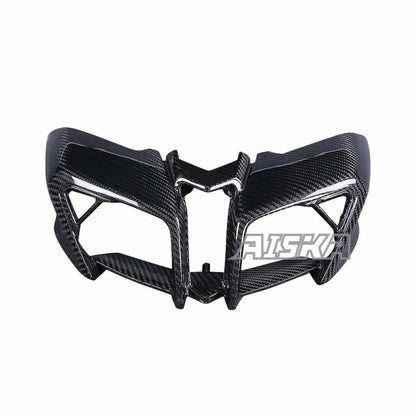 AISKA Twill Weave Gloss Carbon Fiber Motorcycle Front Upper Headlight Cover Fairing for Yamaha MT10 FZ10 2016-2021