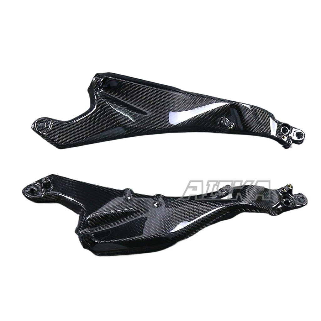 AISKA Full 3K Dry Carbon Fiber Motorcycle Rear Seat Side Plate Panels Frame Fairings for Kawasaki Ninja H2 H2R 2015-2024