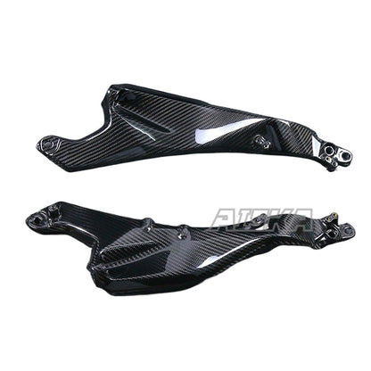 AISKA Full 3K Dry Carbon Fiber Motorcycle Rear Seat Side Plate Panels Frame Fairings for Kawasaki Ninja H2 H2R 2015-2024