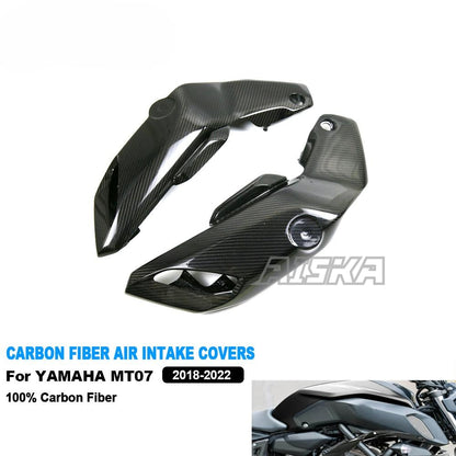 AISKA Motorcycle Carbon Fiber Fuel Tank Front Side Panel Covers Side Air Intake Covers for Yamaha MT07 FZ07 2018-2022