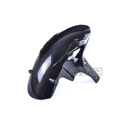 AISKA 3K Dry Carbon Fiber Motorcycle Front Fender Hugger Mudguard Fairing for Kawasaki Ninja ZX-6R 2019-2024
