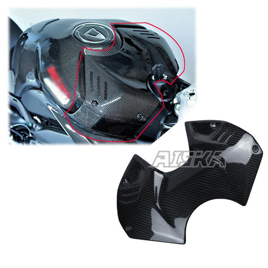 AISKA 100% Twill Weave  Carbon Fiber Tank Airbox Cover for Ducati Streetfighter V4 / V4S Motorcycle Spare Parts Accessories
