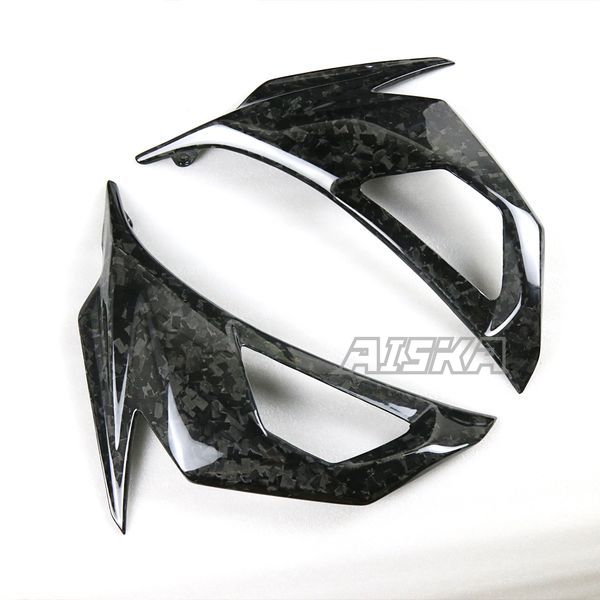 AISKA 100% 3K Dry Carbon Fiber Motorcycle Accessories Front Side Panel Fairing Blinker Cover for Kawasaki Ninja 400 2018-2024
