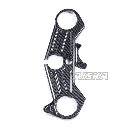 AISKA 100% 3K Twill Glossy Dry Carbon Fiber Ultra Light Upper Top Triple Clamp Cover for Kawasaki Ninja ZX10R 2016-2020