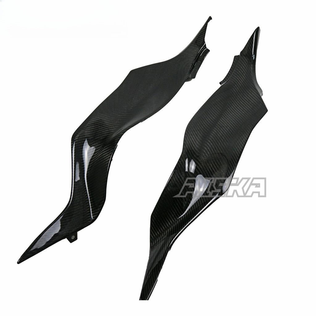 AISKA 3K Dry Carbon Fiber Motorcycle Fuel Tank Side Panels for Kawasaki Ninja ZX-6R 2019-2024