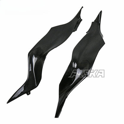 AISKA 3K Dry Carbon Fiber Motorcycle Fuel Tank Side Panels for Kawasaki Ninja ZX-6R 2019-2024
