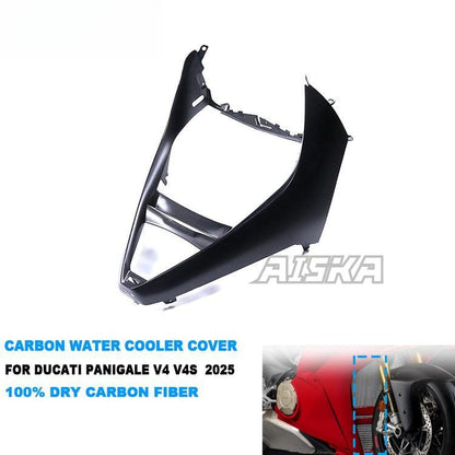 AISKA 100% 3K Full Dry Carbon Fiber Motorcycle Front Lower Water Tank Cover for Ducati Panigale V4 V4S 2025