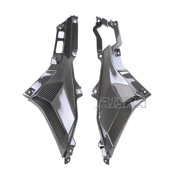 AISKA Dry Carbon Fiber Motorcycle Front Side Air Duct Intake Inner Panel Faring for Kawasaki Ninja ZX-25R 2020-2024