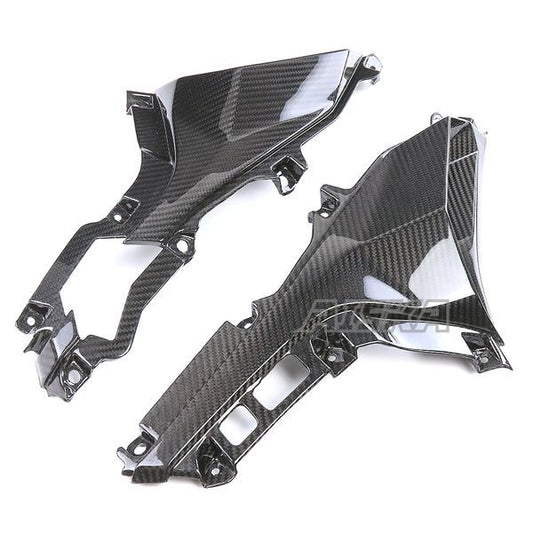 AISKA Dry Carbon Fiber Motorcycle Front Side Air Duct Intake Inner Panel Faring for Kawasaki Ninja ZX-25R 2020-2024