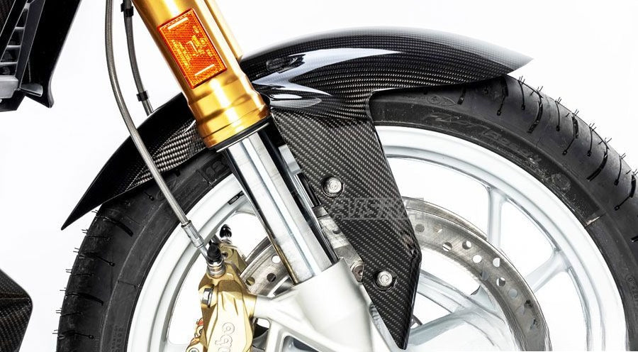 AISKA 100% Carbon Fiber Motorcycle Hugger Front Wheel Fender Mudguard for BMW R1250RS R1250 RS 2021 2022 2023