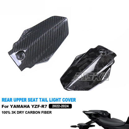 AISKA Motorcycle Carbon Fiber Fairing Accessories Rear Upper Seat Tail Light Cover Panel Fairing for Yamaha R7 2022 2023 2024