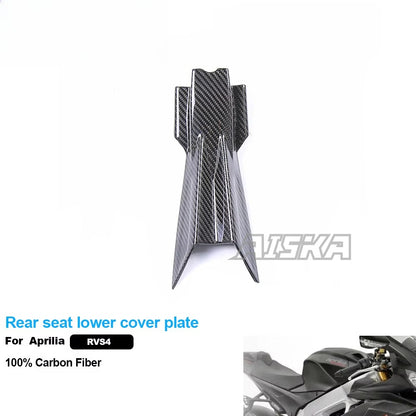 AISKA 100% 3K Pure All Dry Carbon Fiber Motorcycle Body Accessories Rear Seat Lower Cover Plate Fairing for Aprilia RSV4 Tuono V4 2021+