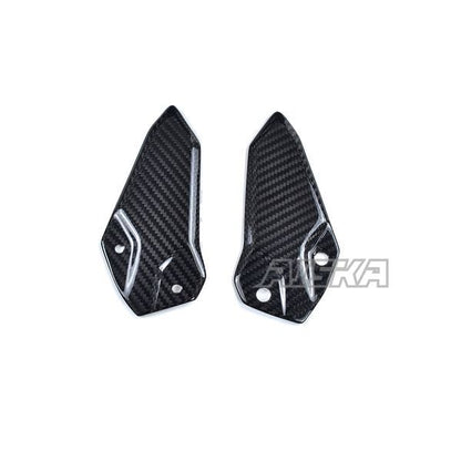 AISKA 3K Dry Carbon Fiber Motorcycle Heel Guard Rearset Plate Foot Peg Protector for Kawasaki Ninja ZX-25R 2020-2024