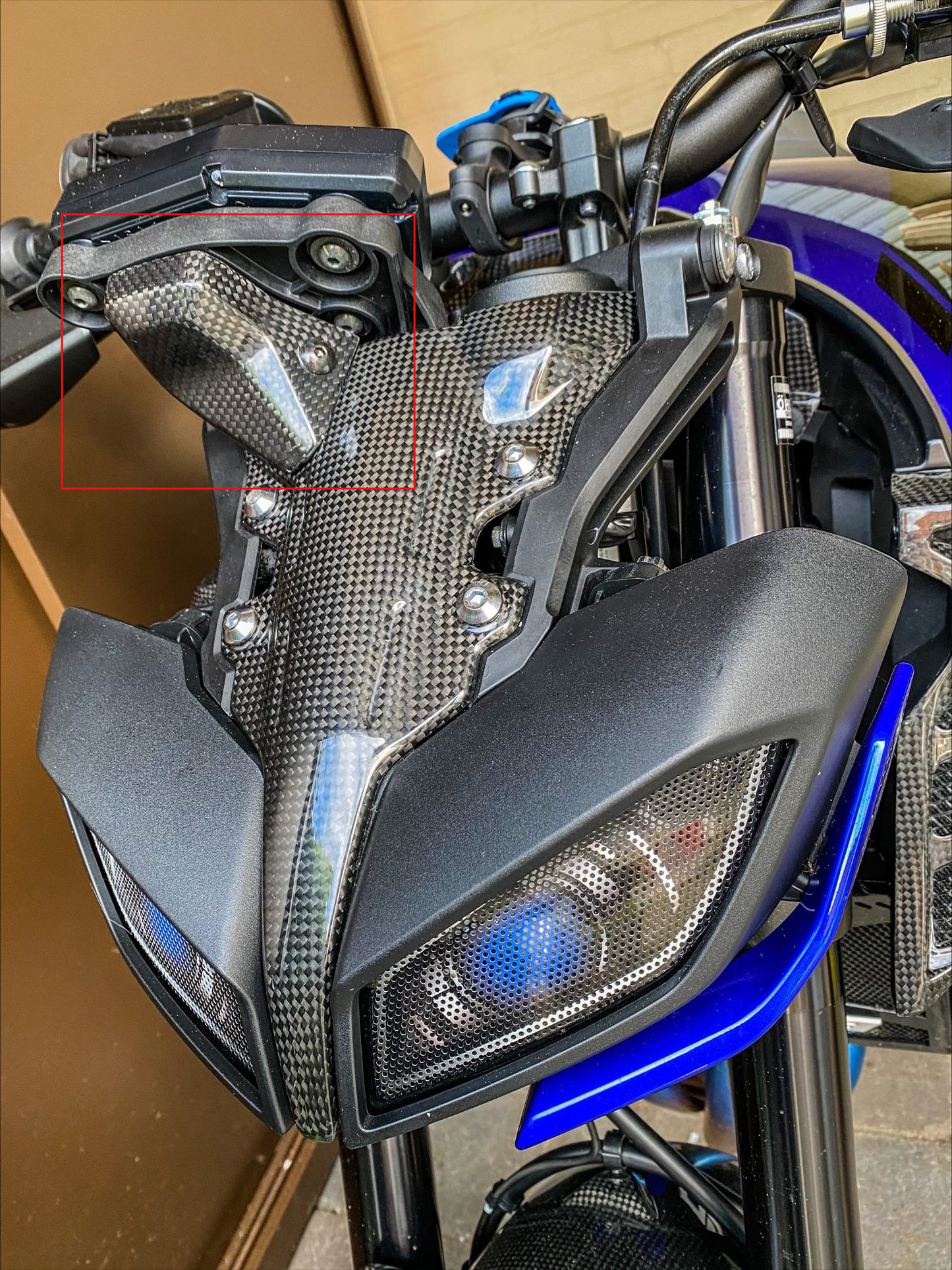 AISKA Motorcycle Carbon Fiber Front Fairing Headlight Upper Cover Dash Board Lower Case Cowling for Yamaha MT09 FZ09 2021-2023
