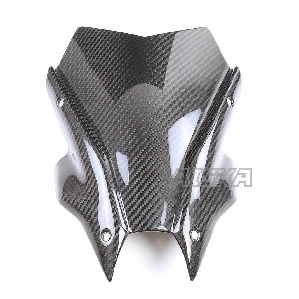 AISKA 100% 3K Carbon Fiber Motorcycle Front Air Deflectors Windshield Windscreen for Yamaha MT09 FZ09 2021-2023