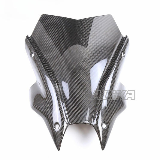 AISKA 100% 3K Carbon Fiber Motorcycle Front Air Deflectors Windshield Windscreen for Yamaha MT09 FZ09 2021-2023