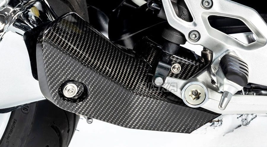 AISKA 100% Dry Carbon Fiber Motorcycle Muffler Exhaust Pipe Heat Shield Cover for BMW R1250RS R 1250 RS 2021-2023