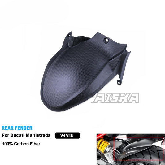 AISKA 100% Dry Carbon Fiber Parts Motorcycle Accessories Rear Fender for Ducati Multistrada V4 V4S 2021 +