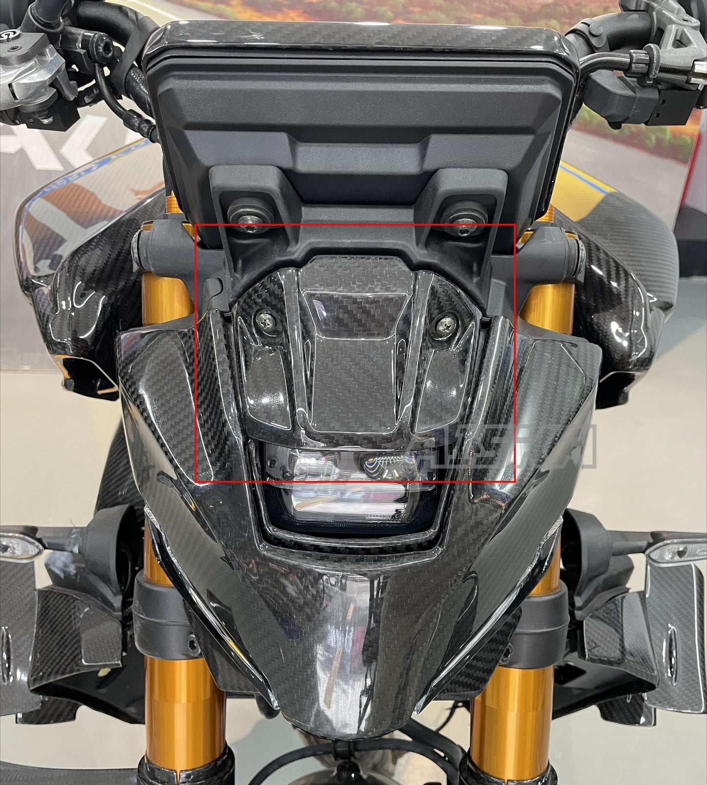 AISKA 100% 3K Dry Carbon Fiber Motorcycle Front Fairing for Yamaha MT09 FZ09 2024-2025