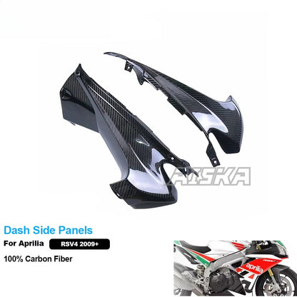 AISKA 3K 3*3 Carbon Fiber Motorcycle Accessories Dash Side Panels for Aprilia RSV4 2009-2020