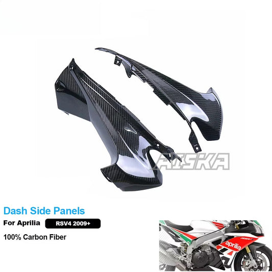 AISKA 3K 3*3 Carbon Fiber Motorcycle Accessories Dash Side Panels for Aprilia RSV4 2009-2020