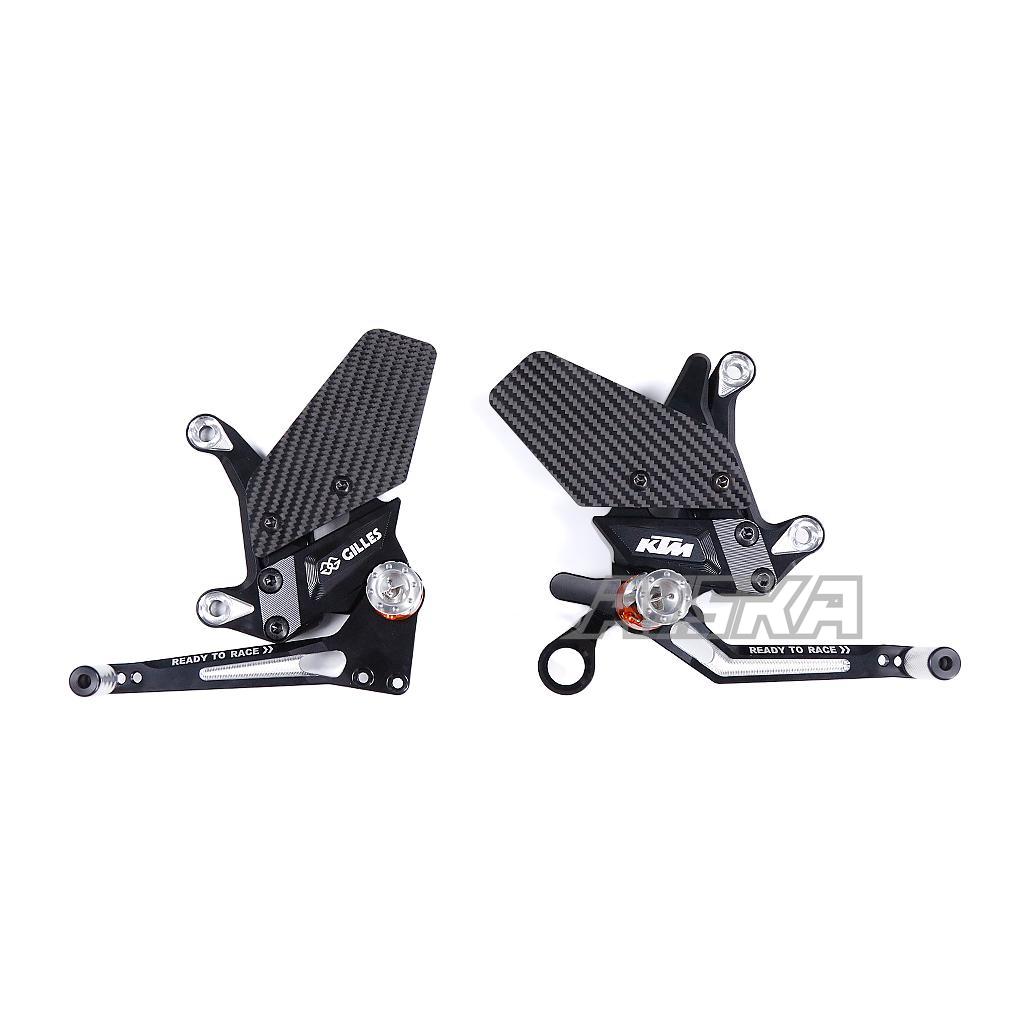 AISKA Carbon Fiber Wing Rearset Racing Parts Motorcycle CNC Adjustable Rearset for KTM 1290 1390 Super Duke 2020-2025