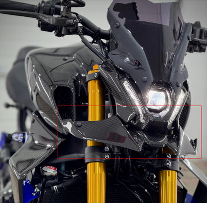 AISKA Motorcycle Carbon Fiber Front Beak Extension Cover Wing Spoiler for Yamaha MT09 FZ09 2021-2023
