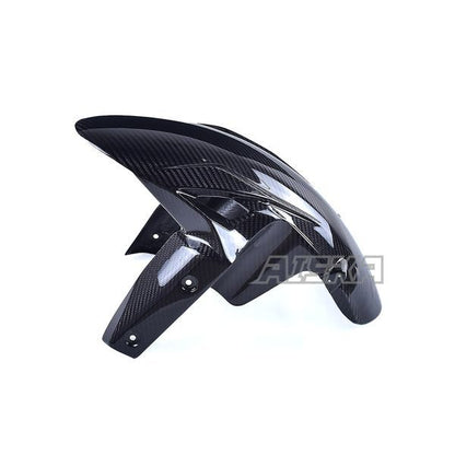 AISKA 3K Dry Carbon Fiber Motorcycle Front Fender Hugger Mudguard Fairing for Kawasaki Ninja ZX-6R 2019-2024