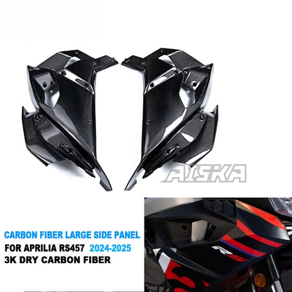 AISKA 100% 3K Twill Glossy Dry Carbon Fiber Large Side Panel Fairings for Aprilia RS457 2023 2024 2025