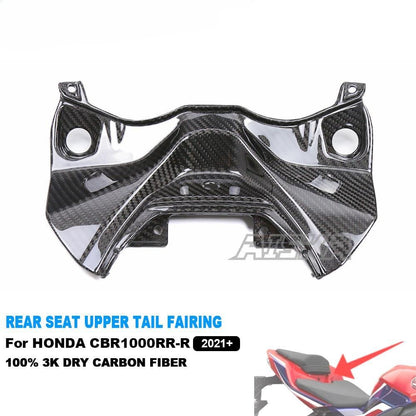 AISKA 3K Dry Carbon Fiber Motorcycle Rear Upper Center Seat Cover Tail Light Fairing for Honda CBR1000RR-R 2021 2022 2023 2024