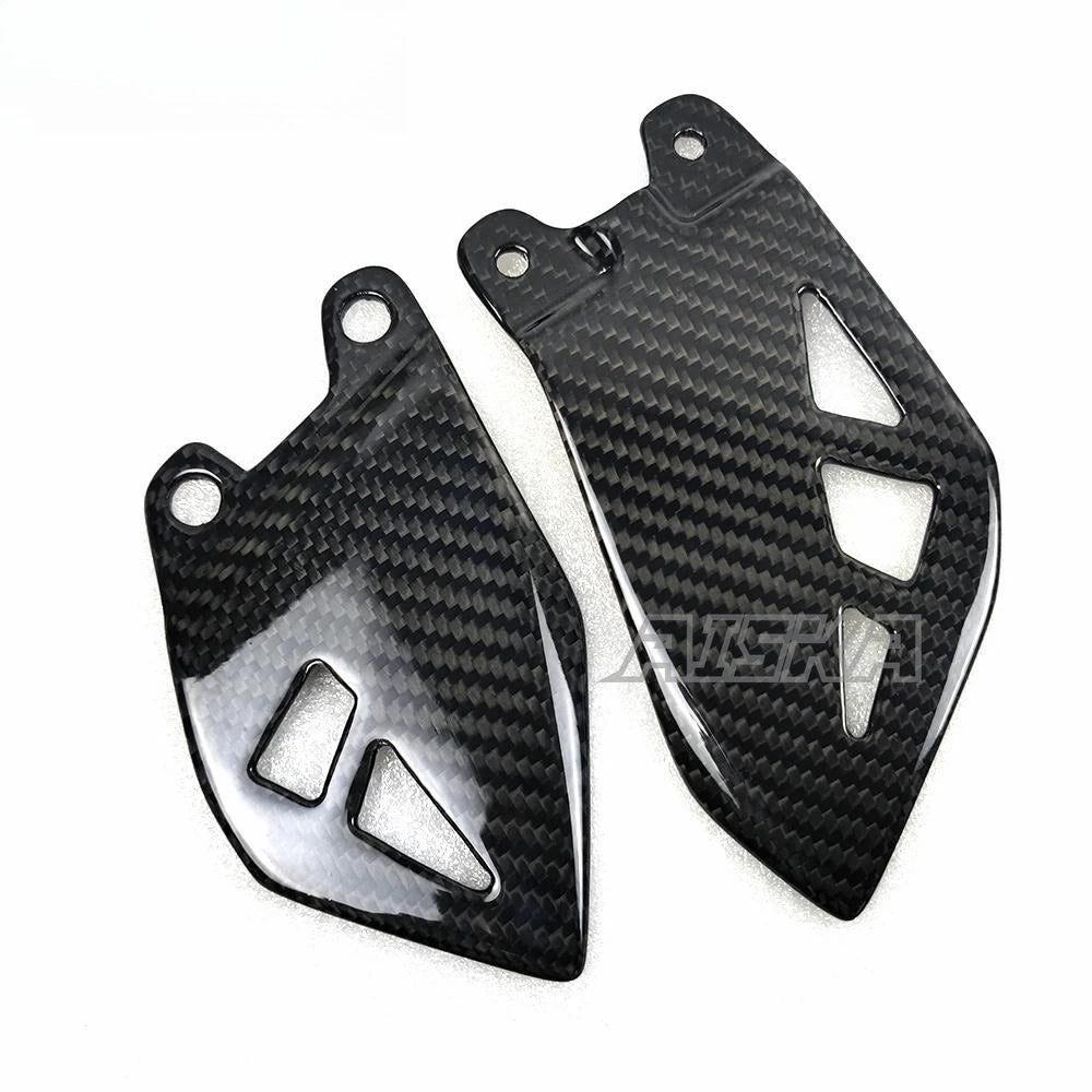AISKA Dry Carbon Fiber Motorcycle Accessories for Kawasaki ZX10R ZX-10R 2016-2020 Rearset Plate Foot Peg Protector Heel Fairing