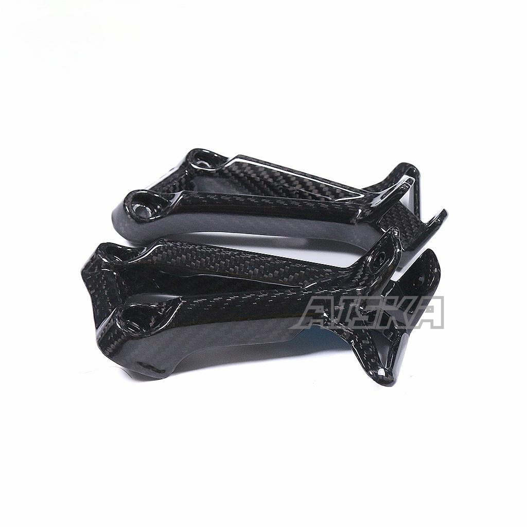 AISKA Five-layer Carbon Fiber Motorcycle Passenger Foot Peg Mount Kit Heel Guards Cover for Yamaha MT10 FZ10 2016-2021 2018 2019