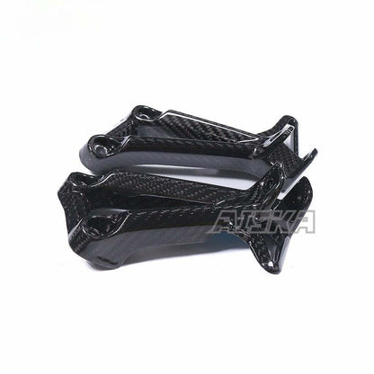 AISKA Five-layer Carbon Fiber Motorcycle Passenger Foot Peg Mount Kit Heel Guards Cover for Yamaha MT10 FZ10 2016-2021 2018 2019