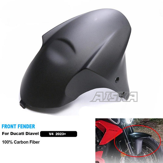 AISKA  Wholesale 100% Dry Carbon Fiber Motorcycle Front Fender for Ducati Diavel  V4  2023
