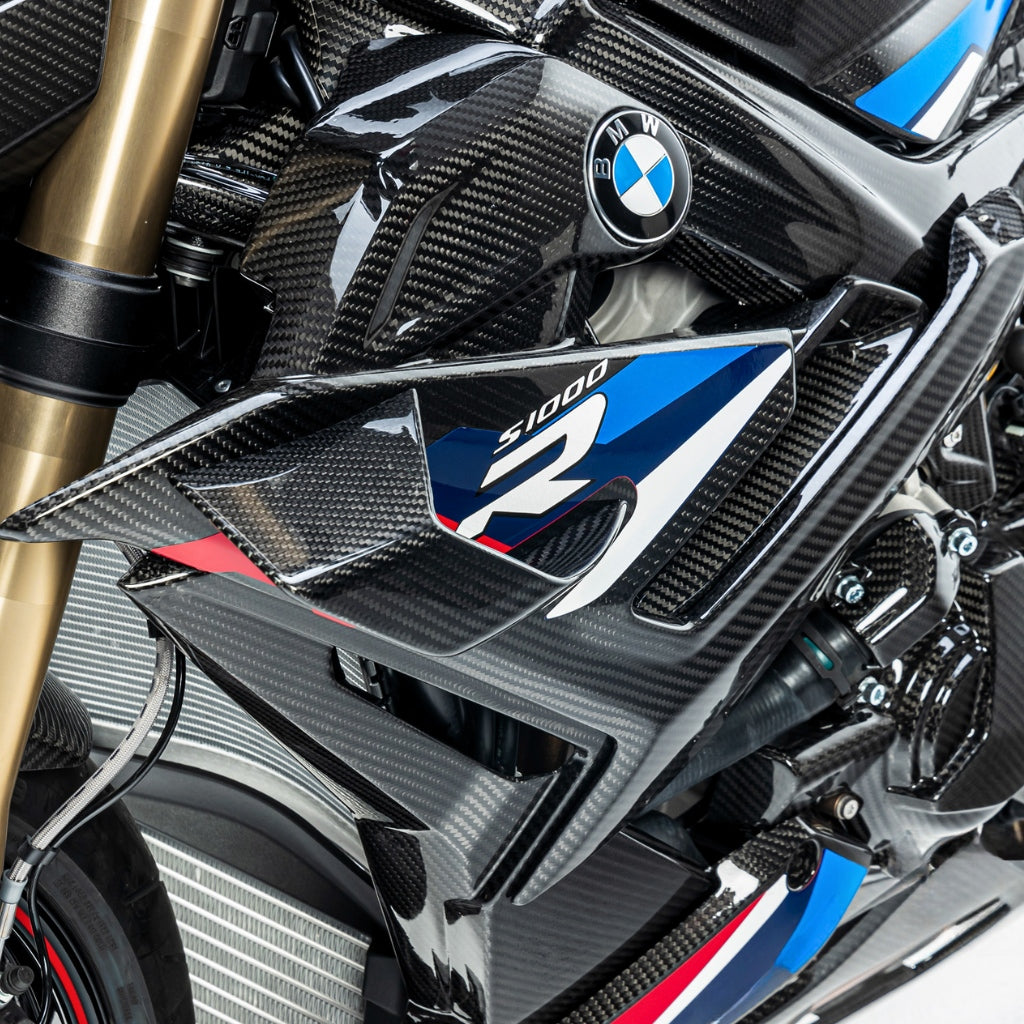 AISKA 100% 3K Full Carbon Fiber Twill Weave Motorcycle Lower Air-guide Side Panels for BMW S1000R M1000R 2021-2025