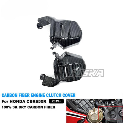 AISKA Motorcycle 3K Dry Carbon Fiber Engine Cover Clutch Cover Small Frame Cover Side Panels for Honda CB650R CBR650R 2019+