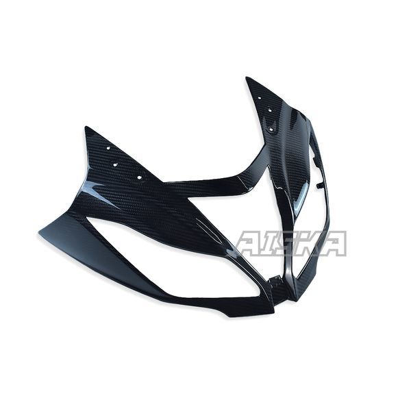 AISKA 3K Dry Carbon Fiber Motorcycle Front Headlight Nose Cover Fairing for Kawasaki Ninja ZX-6R 2013-2024