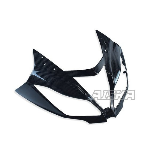 AISKA 3K Dry Carbon Fiber Motorcycle Front Headlight Nose Cover Fairing for Kawasaki Ninja ZX-6R 2013-2024