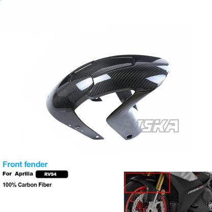 AISKA 100% 3K Carbon Fiber Racing Wheel Mudguard Motorcycle Accessories Front Fender for Aprilia RSV4 Tuono V4  2021-2024