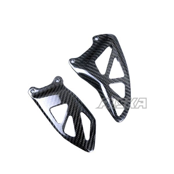 AISKA 100% Dry Carbon Fiber Motorcycle Rearset Plate Foot Peg Protector Heel Plates Guard for Suzuki GSX-R1000 2017-2024