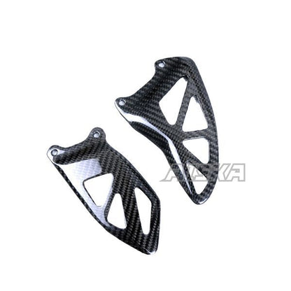 AISKA 100% Dry Carbon Fiber Motorcycle Rearset Plate Foot Peg Protector Heel Plates Guard for Suzuki GSX-R1000 2017-2024