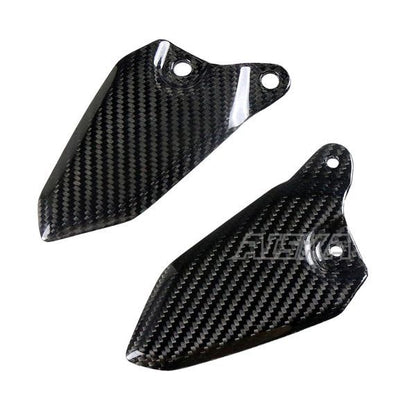 AISKA 3K Dry Carbon Fiber Motorcycle Rear Footrest Wing Protector Rearset Heel Plate Guards for Kawasaki Z900RS 2018-2024