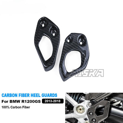 AISKA 100% 3K Motorcycle Accessories Heel Plate Cover Guard Protector Carbon Fiber Heel Guards for BMW R1200GS 2013-2018