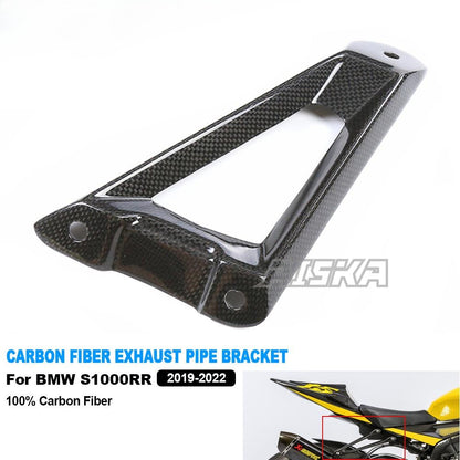 AISKA 100% 3K Motorcycle Carbon Fiber Exhaust Pipe Hanger Bracket Connect Support for BMW S1000RR 2019-2022
