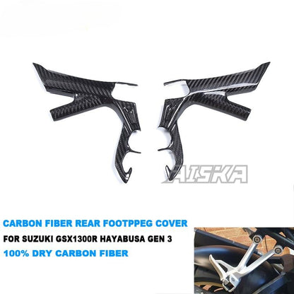AISKA 3K Dry Carbon Fiber Rear Passenger Foot Peg Footrest Cover for Suzuki Hayabusa Gen3 GSX1300R 2021-2025