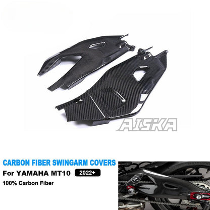 AISKA Dry Carbon Fiber Fairing Accessories Kits Motorcycle Swingarm Covers Protectors for Yamaha MT10 FZ10 2022 2023 2024