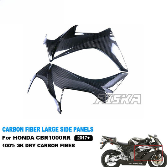 AISKA 3K Full Dry Carbon Fiber Motorcycle Front Side Spoiler Fairing Large Side Panels for Honda CBR1000RR 2017-2024
